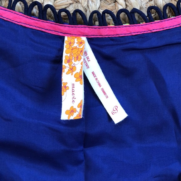 Anthropologie Maeve Blue Silk Floral Dress - Picture 3 of 4